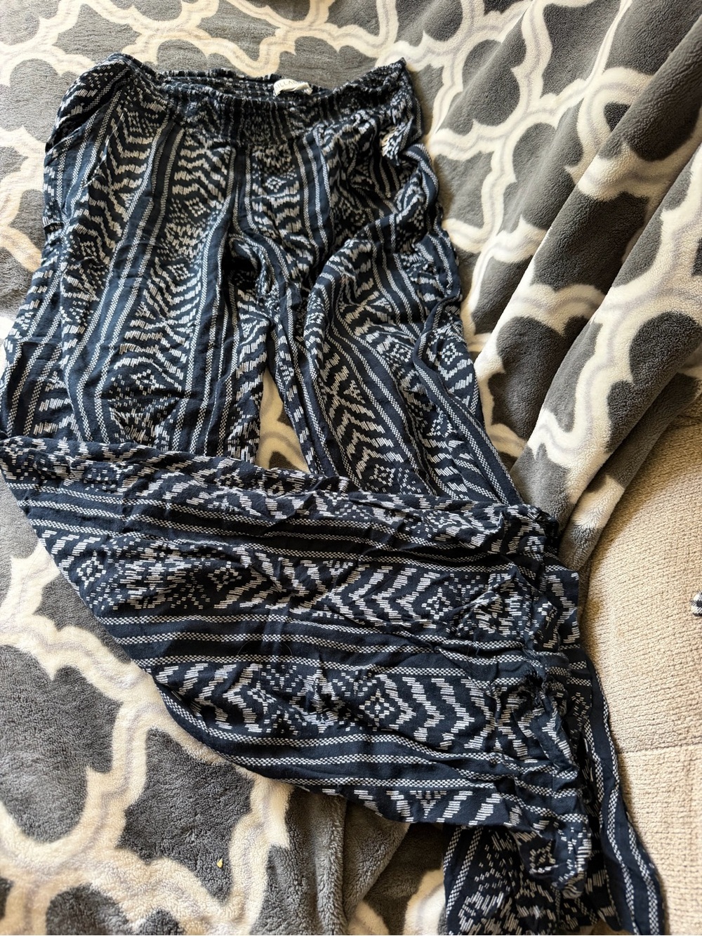 Billabong Navy & White Patterned Boho Pants